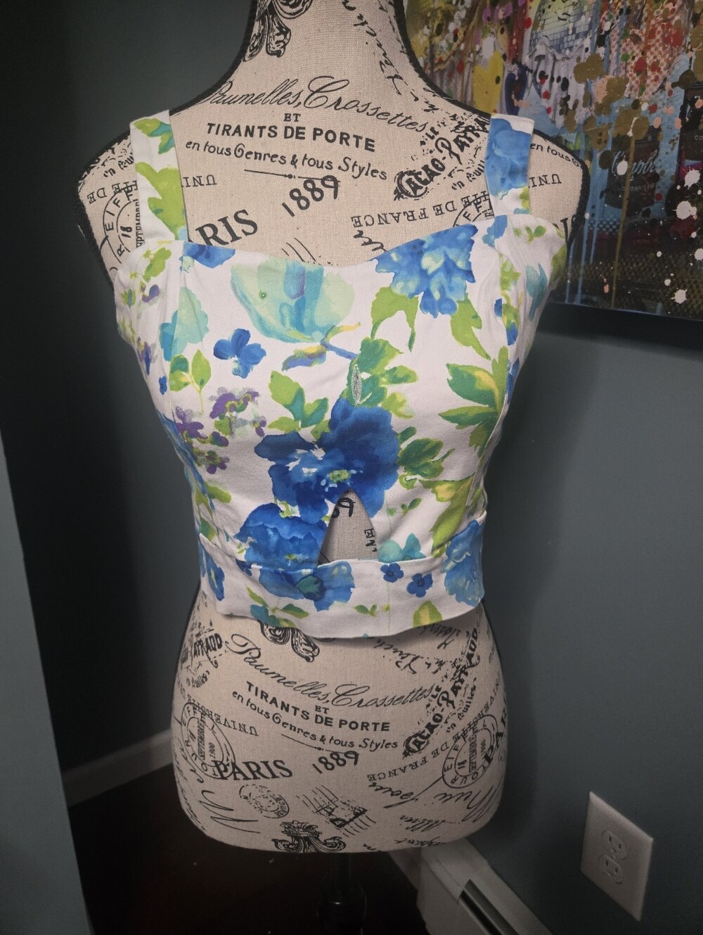 Floral BYOUNG Zip Up Crop Top